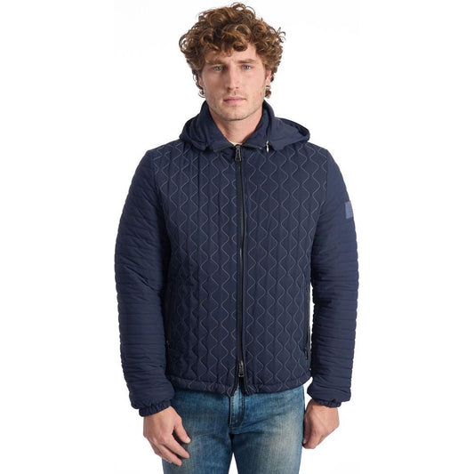 Roberto Pepe Luxury Blue Polyamide Men's Quilted Jacket Roberto Pepe Luxury