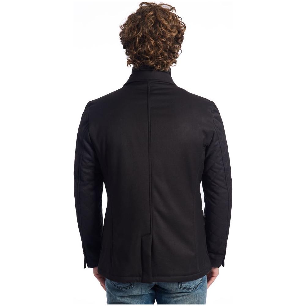 Roberto Pepe Luxury Black Viscose Men Jacket Roberto Pepe Luxury