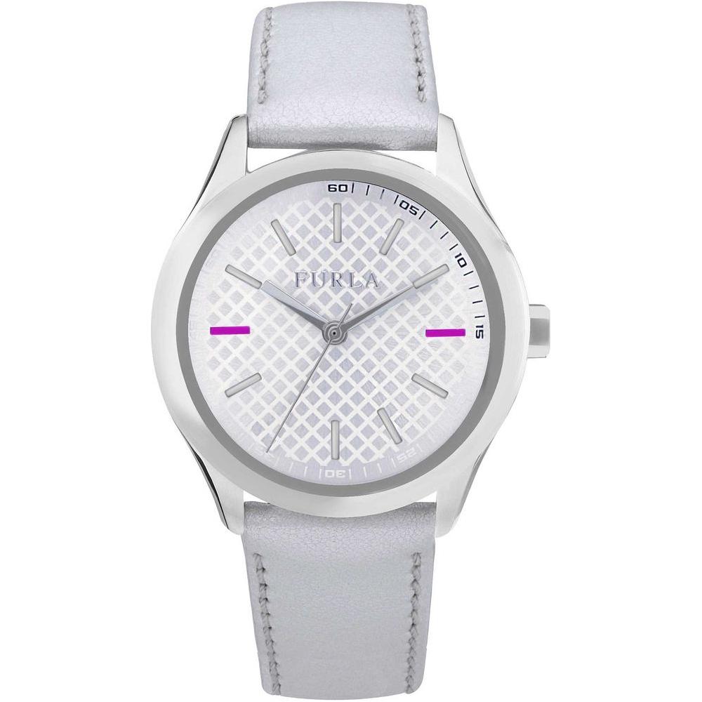 Furla White Leather Watch Furla Light Gray