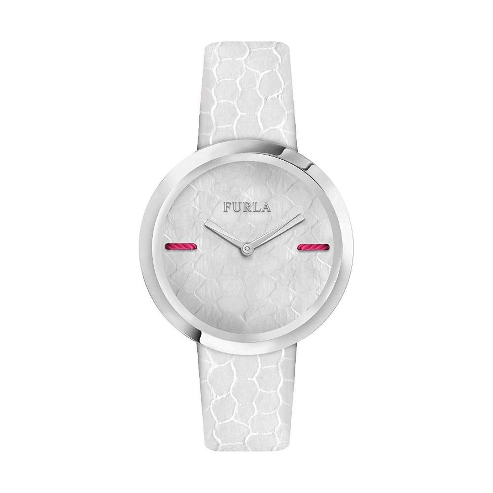 Furla White Leather Watch Furla Light Gray