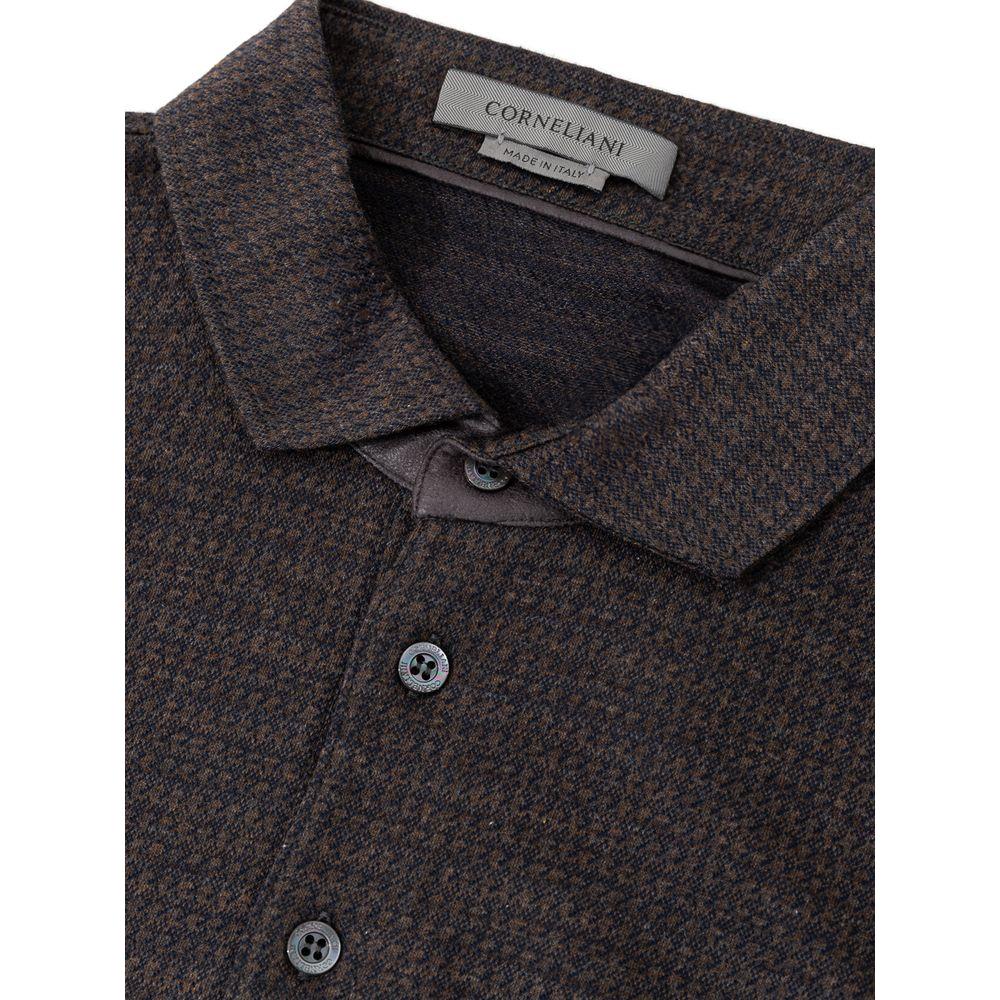 Corneliani Brown Cotton Polo Shirt Corneliani