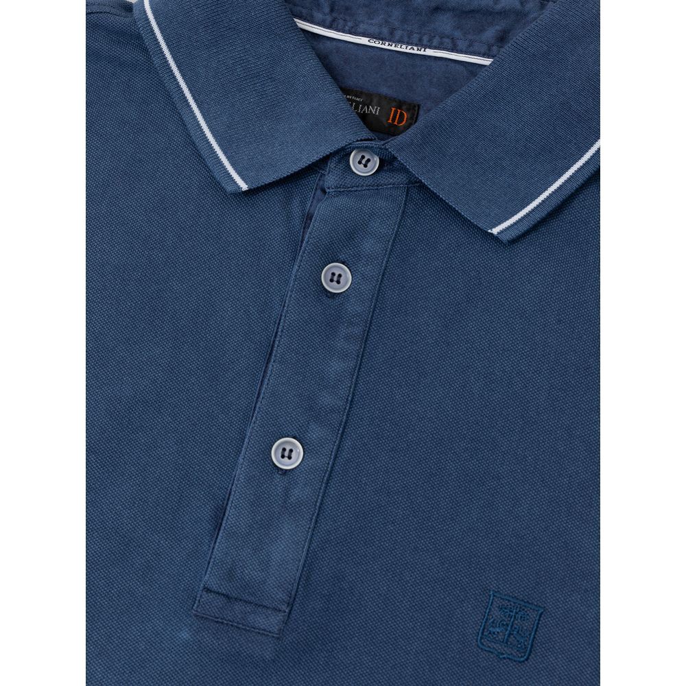 Corneliani Navy Blue Cotton Polo Shirt Corneliani