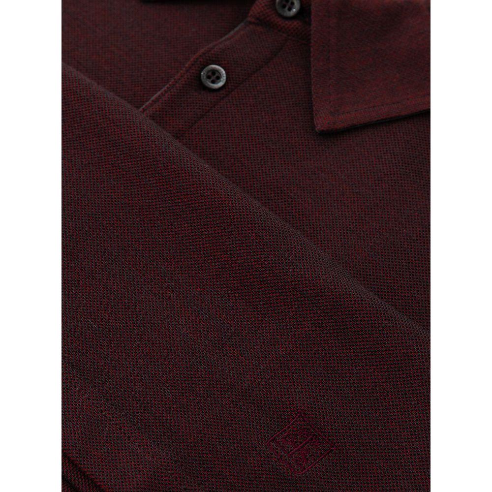 Corneliani Bordeaux Wool Polo Shirt Corneliani