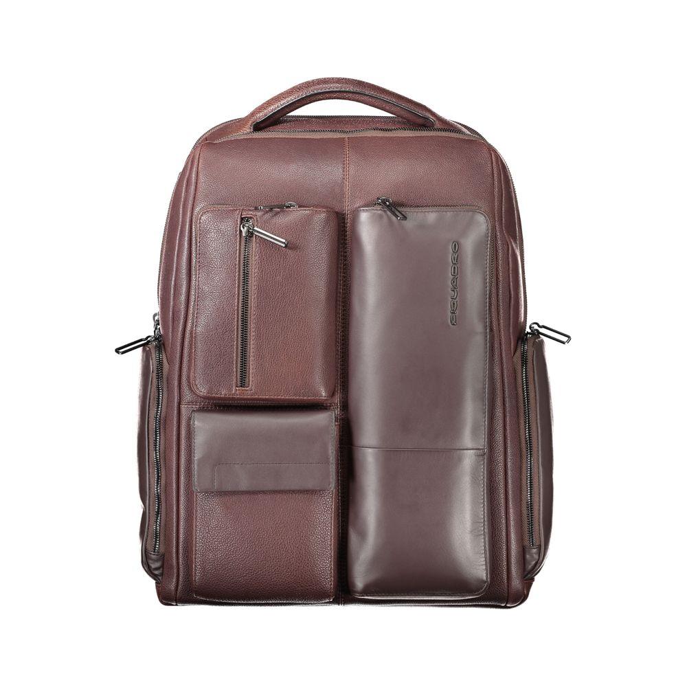 Piquadro Brown Leather Backpack Piquadro