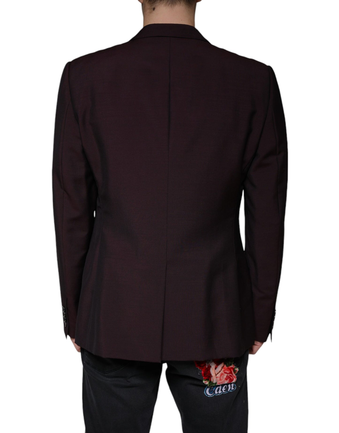 Dolce & Gabbana Bordeaux Wool Single Breasted Dress Blazer Dolce & Gabbana