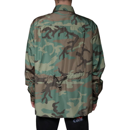 Dolce & Gabbana Multicolor Camouflage Button Down Shirt