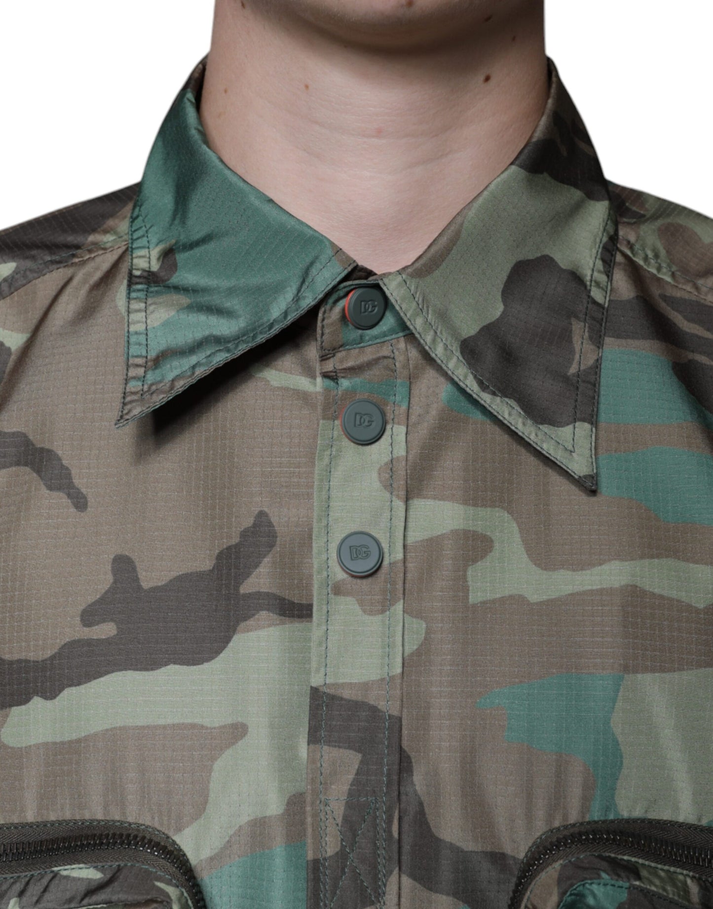 Dolce & Gabbana Multicolor Camouflage Button Down Shirt Dolce & Gabbana