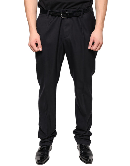 Dolce & Gabbana Black Wool Skinny Dress Formal Pants Dolce & Gabbana