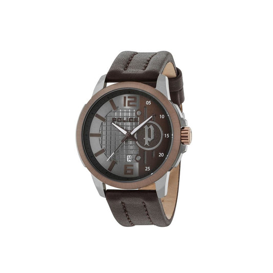 Police Brown Leather Watch Police