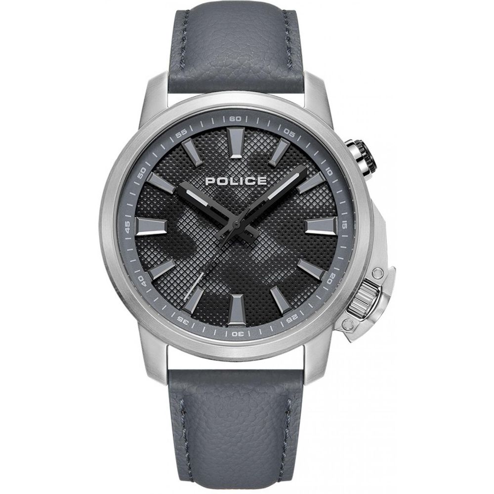 Police Gray Leather Watch Police