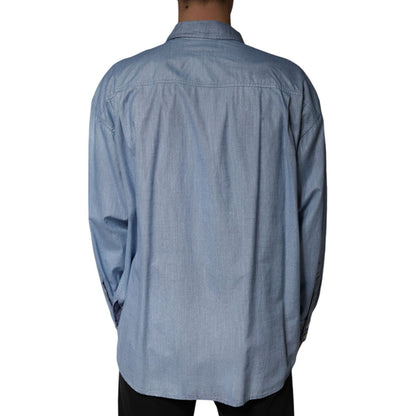 Dolce & Gabbana Light Blue Cotton Button Down Casual Shirt
