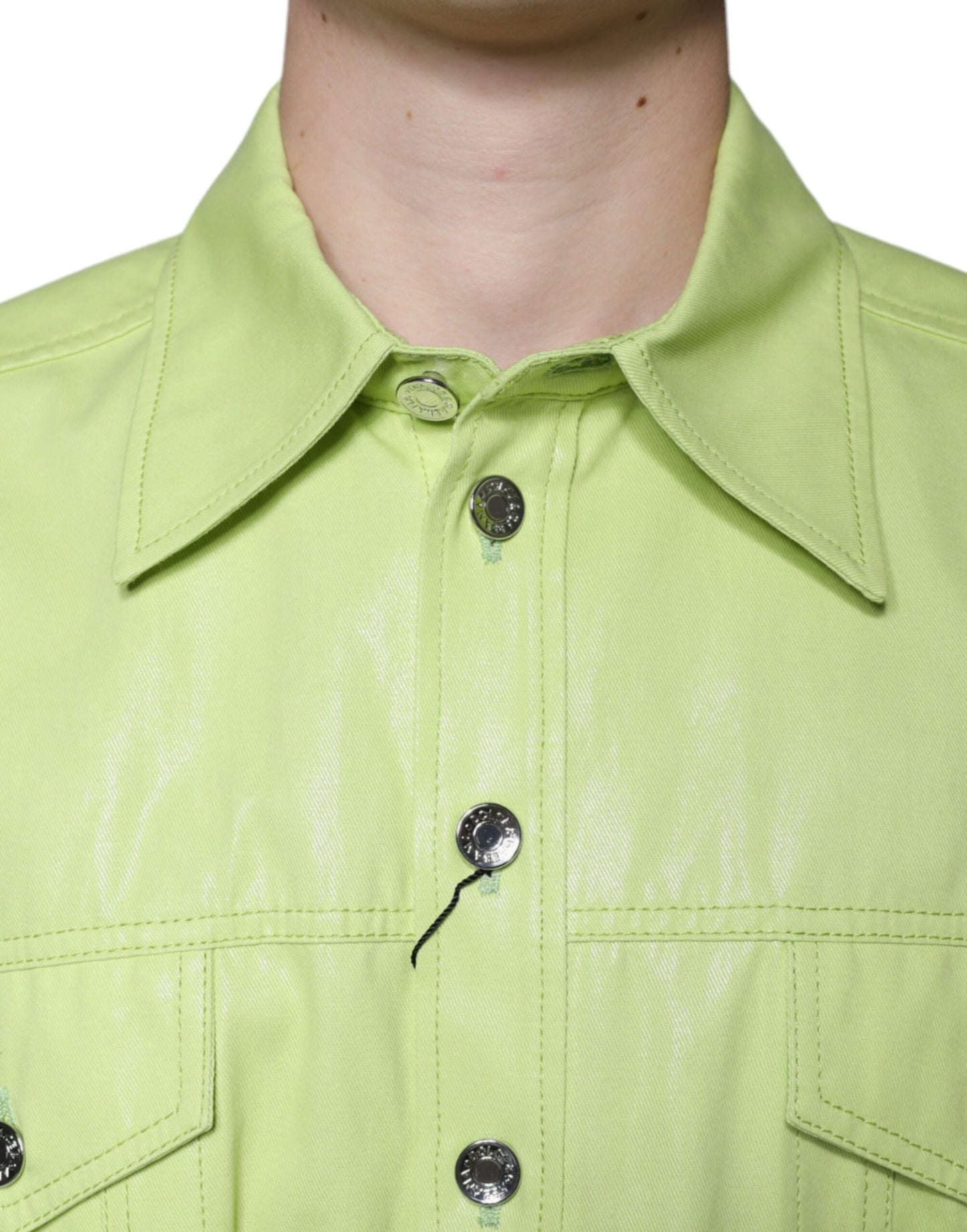 Dolce & Gabbana Green Cotton Collared Men Button Down Shirt Dolce & Gabbana