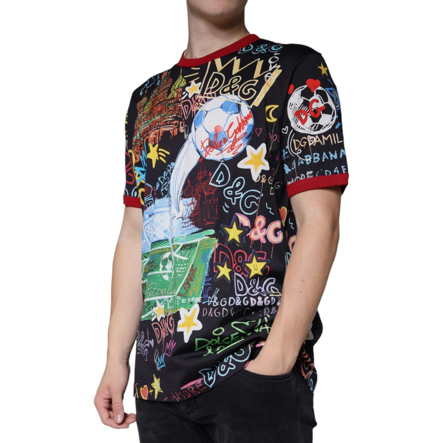 Dolce & Gabbana Multicolor Graphic Print Cotton Crew Neck T-shirt Dolce & Gabbana