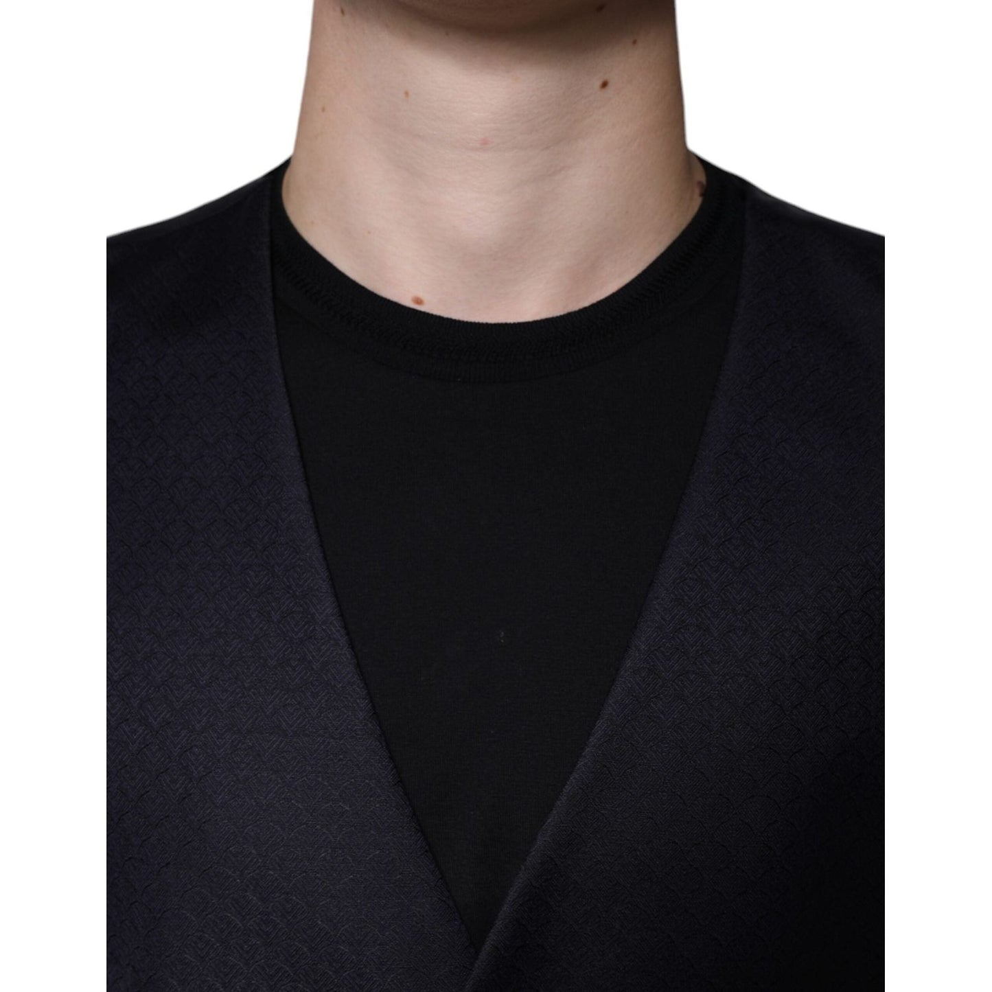 Dolce & Gabbana Black Wool Waistcoat Dress Formal Vest Dolce & Gabbana Black