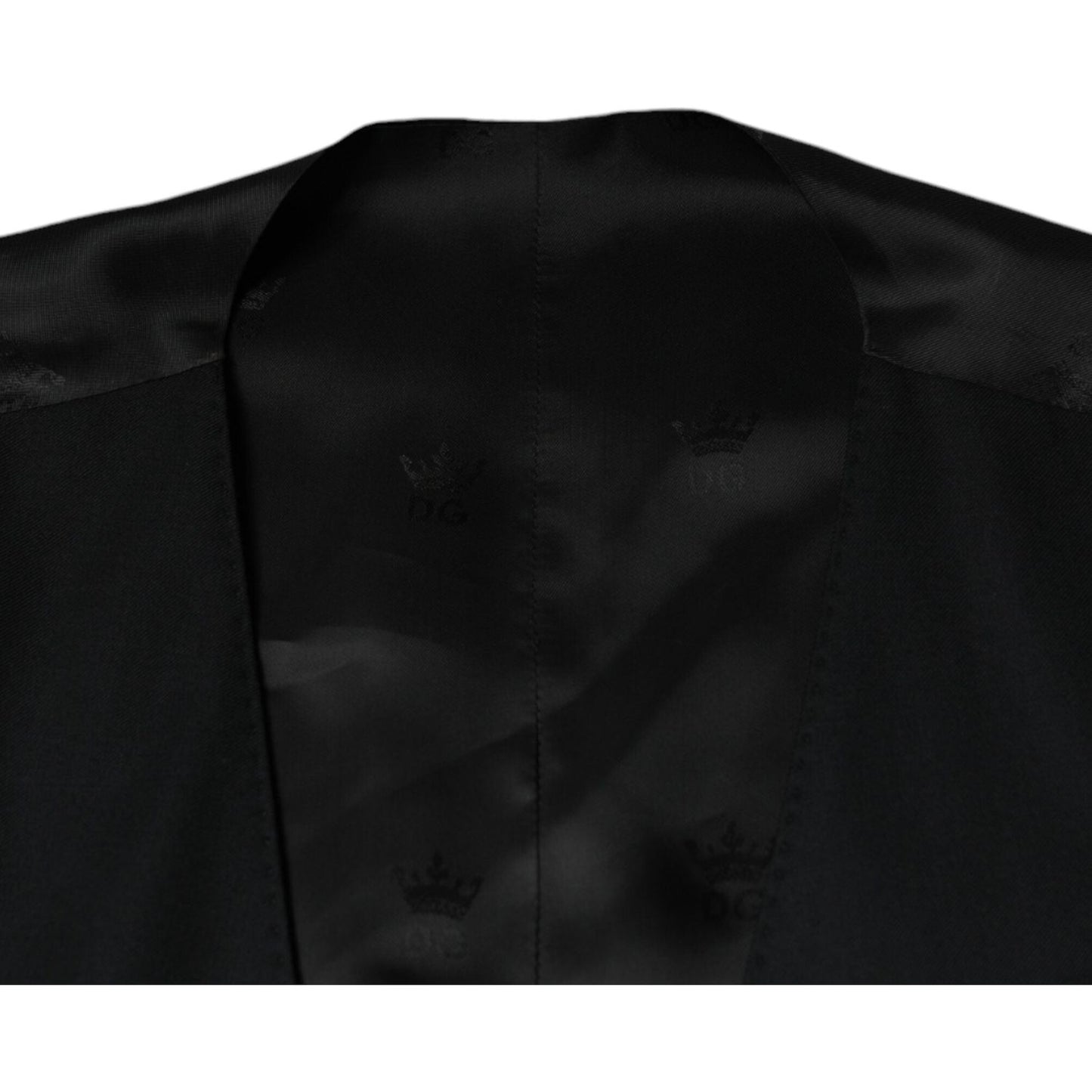 Dolce & Gabbana Black Wool Waistcoat Dress Formal Vest Dolce & Gabbana Black
