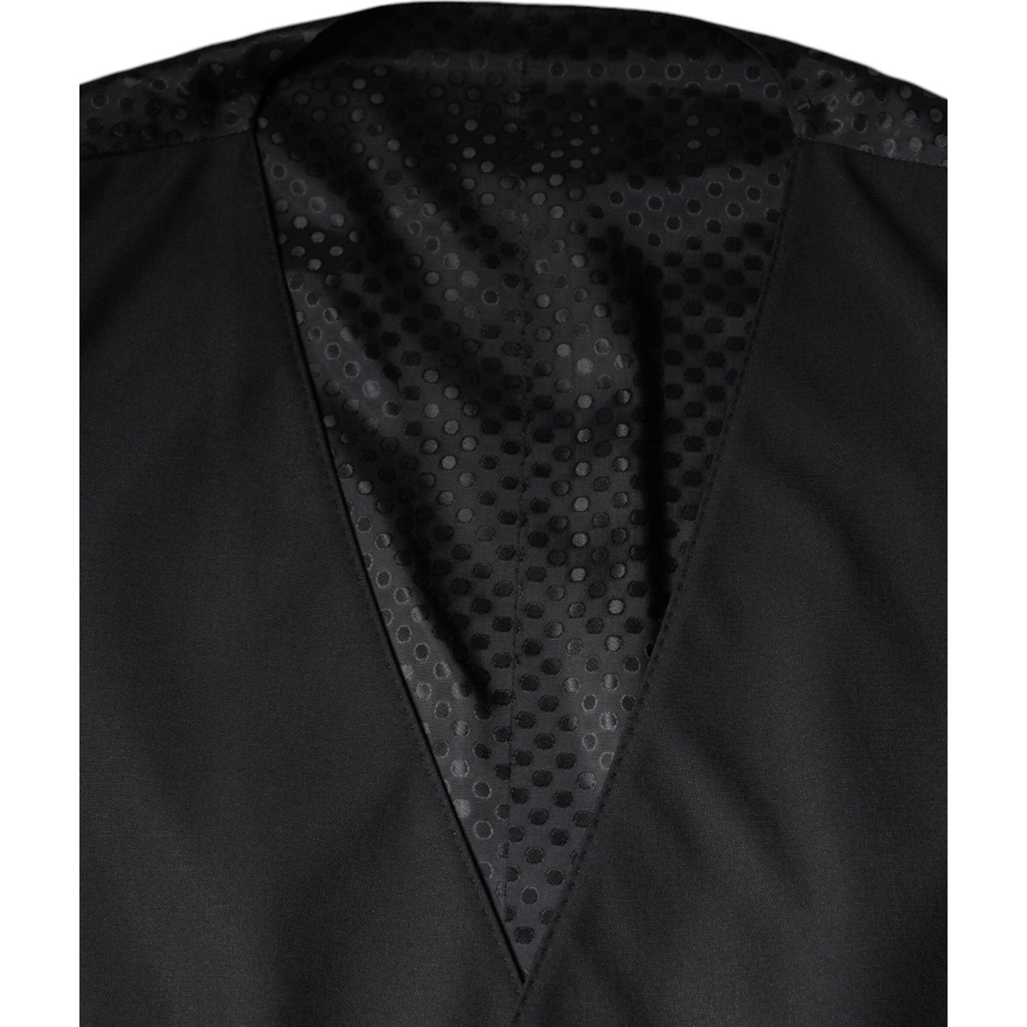 Dolce & Gabbana Black Wool Waistcoat Dress Formal Vest Dolce & Gabbana Black