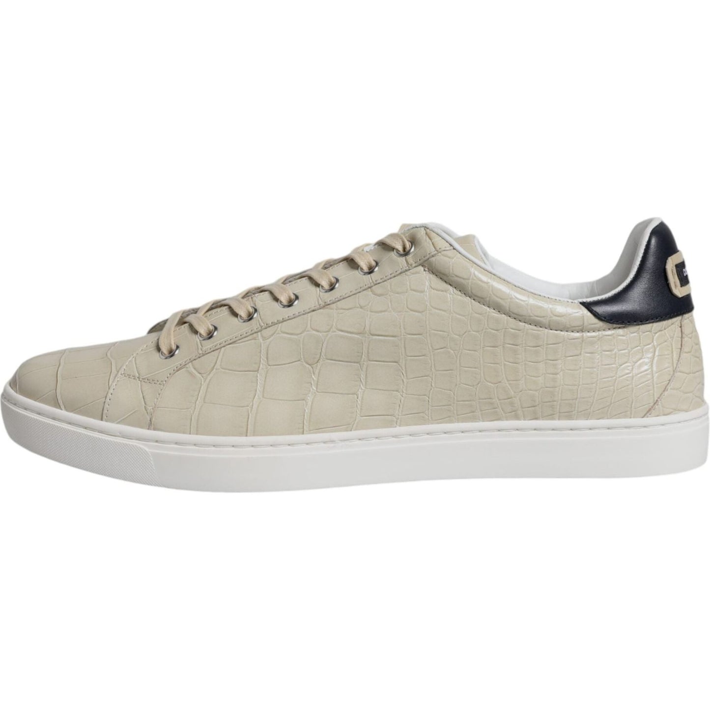 Dolce & Gabbana Beige London Leather Low Top Sneakers Shoes Dolce & Gabbana