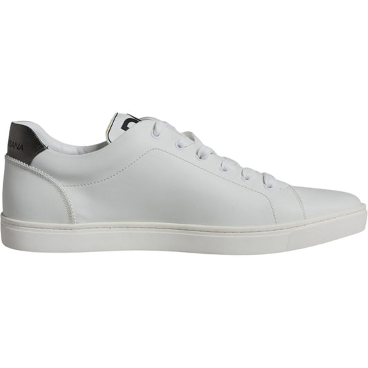 Dolce & Gabbana White Silver Sacred Heart Men Sneakers Shoes Dolce & Gabbana