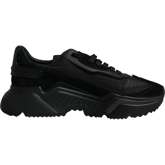 Dolce & Gabbana Black Leather Daymaster Low Top Sneakers Shoes