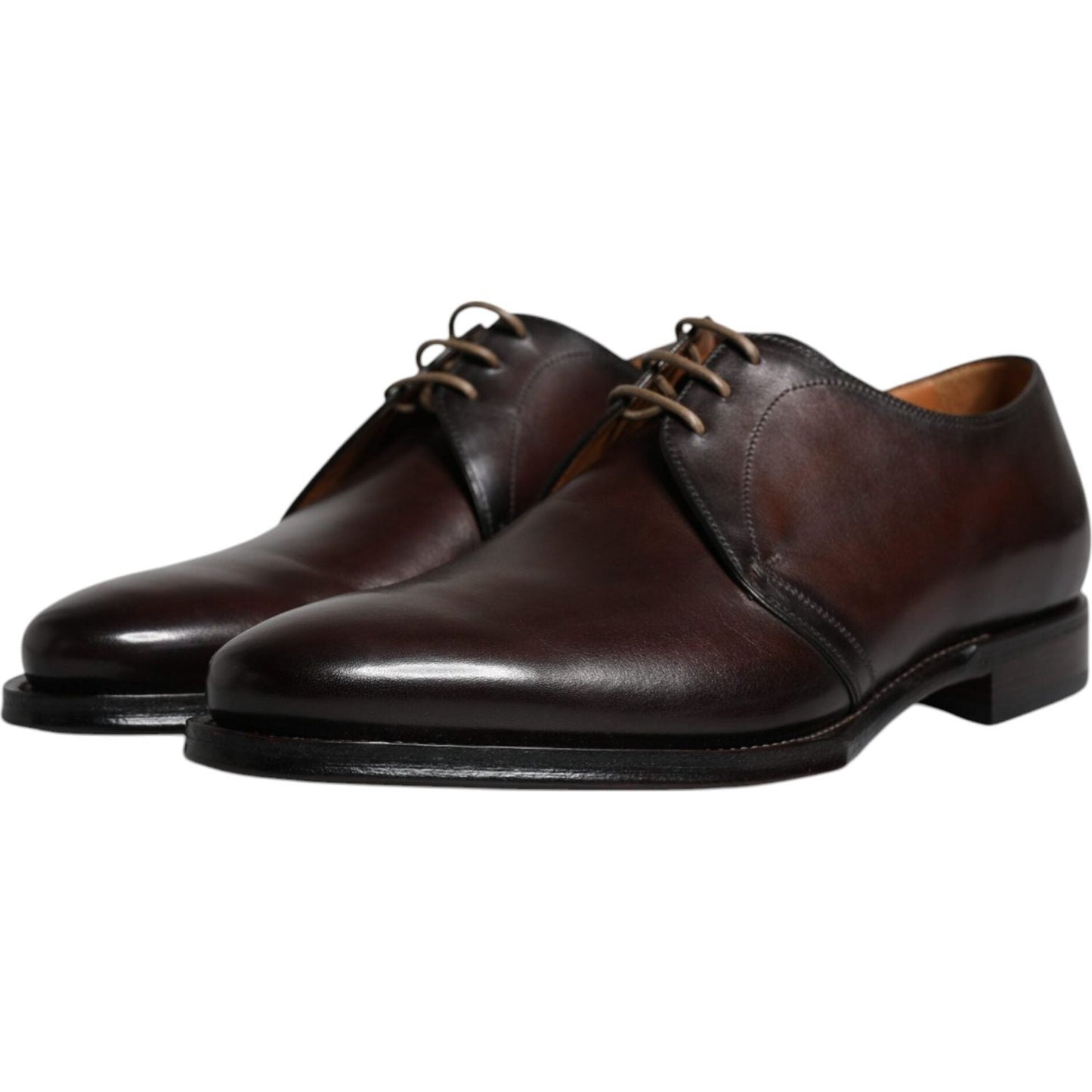 Dolce & Gabbana Black Leather Lace Up Men Derby Formal Shoes Dolce & Gabbana