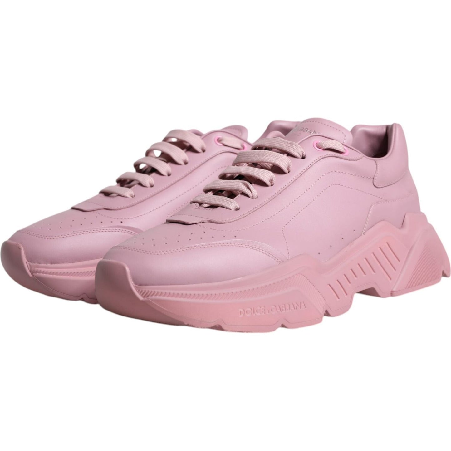 Dolce & Gabbana Pink Leather Daymaster Low Top Sneakers Shoes Dolce & Gabbana