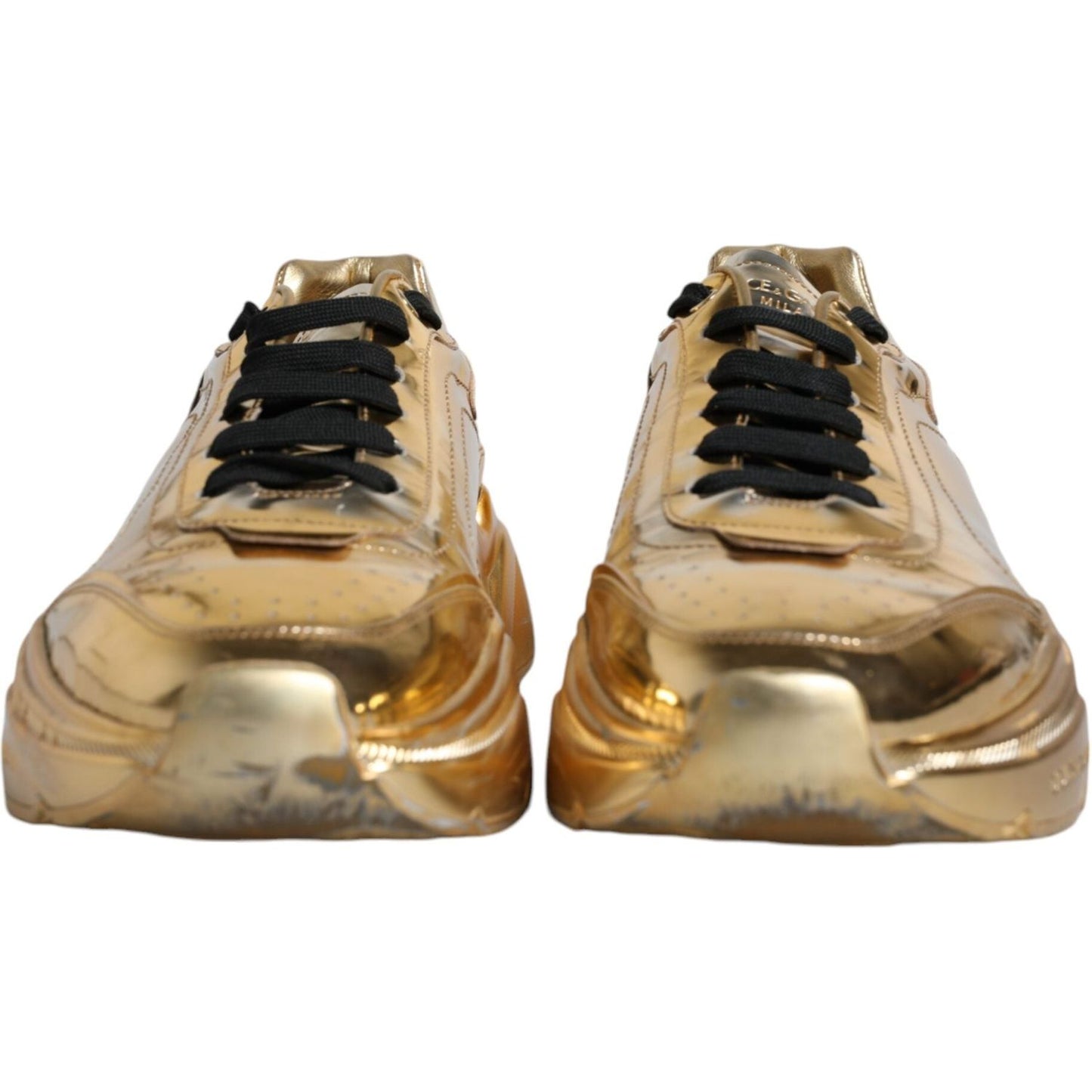 Dolce & Gabbana Gold Leather Daymaster Low Top Sneakers Shoes Dolce & Gabbana