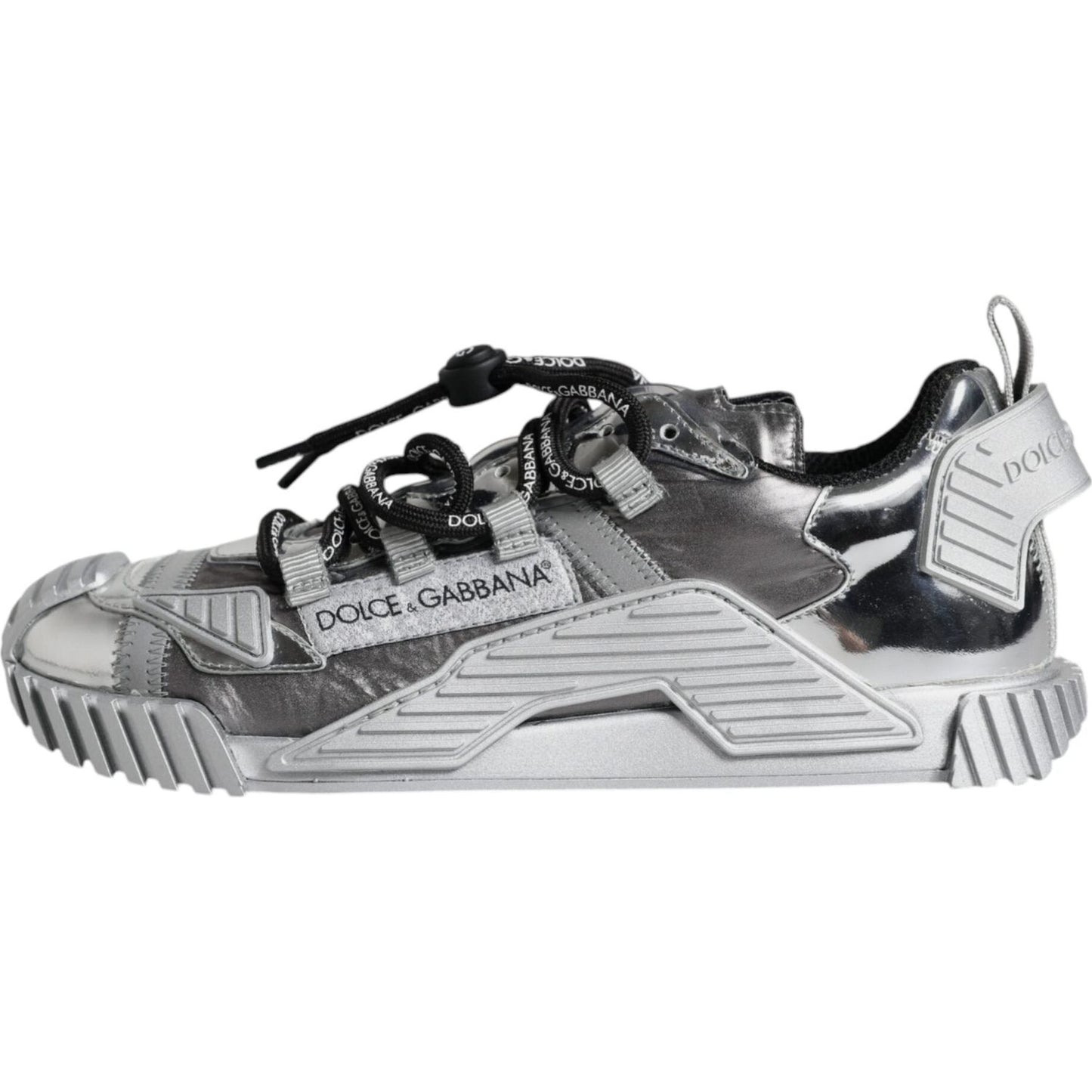 Dolce & Gabbana Silver Polyester NS1 Low Top Sneakers Shoes Dolce & Gabbana