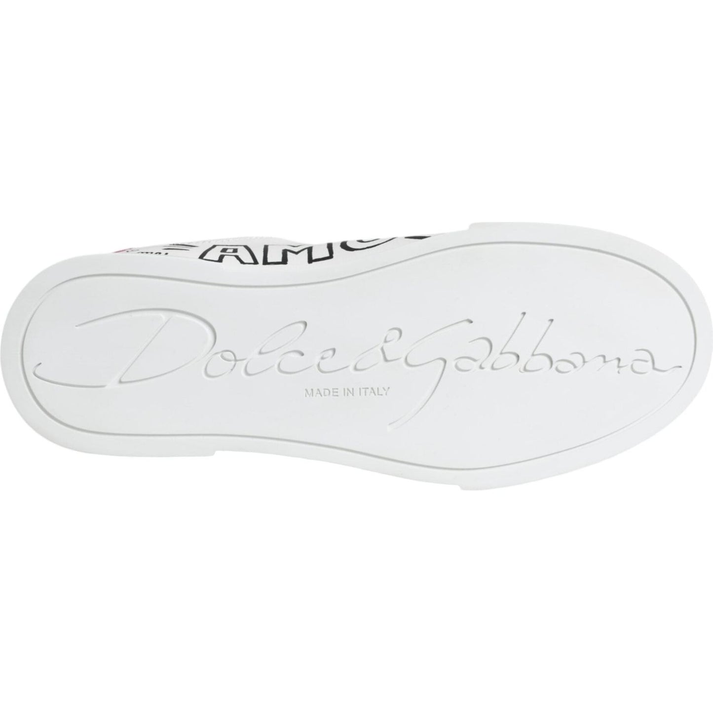 Dolce & Gabbana White Portofino Leather Low Top Sneaker Shoes Dolce & Gabbana