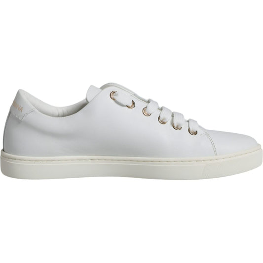 Dolce & Gabbana White Portofino Sacred Heart Sneakers Shoes