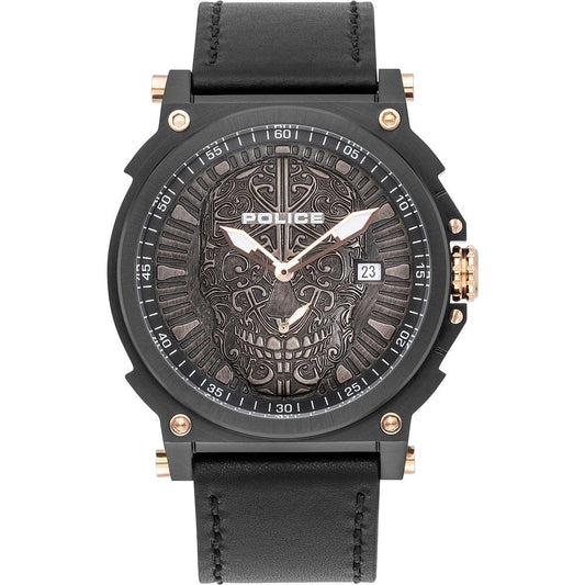 Police Gray Leather Watch Police