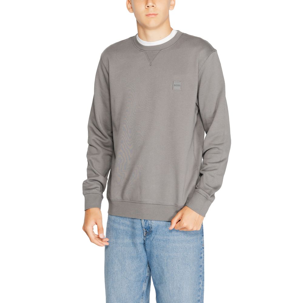 Hugo Boss Gray Cotton Sweater