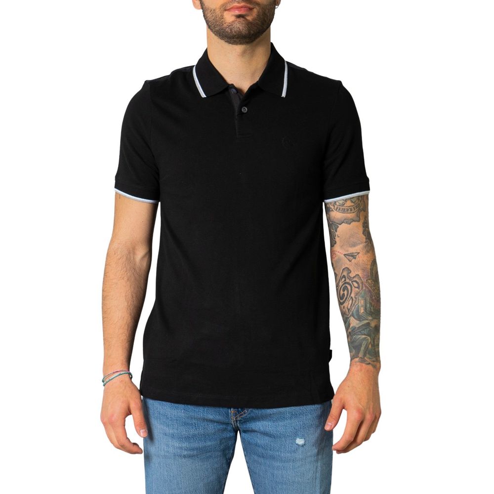 Armani Exchange Black Cotton Polo Shirt Armani Exchange