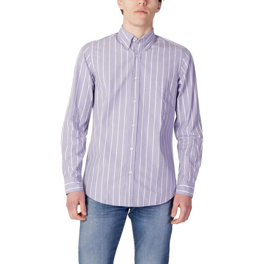 Hugo Boss Purple Cotton Shirt Hugo Boss