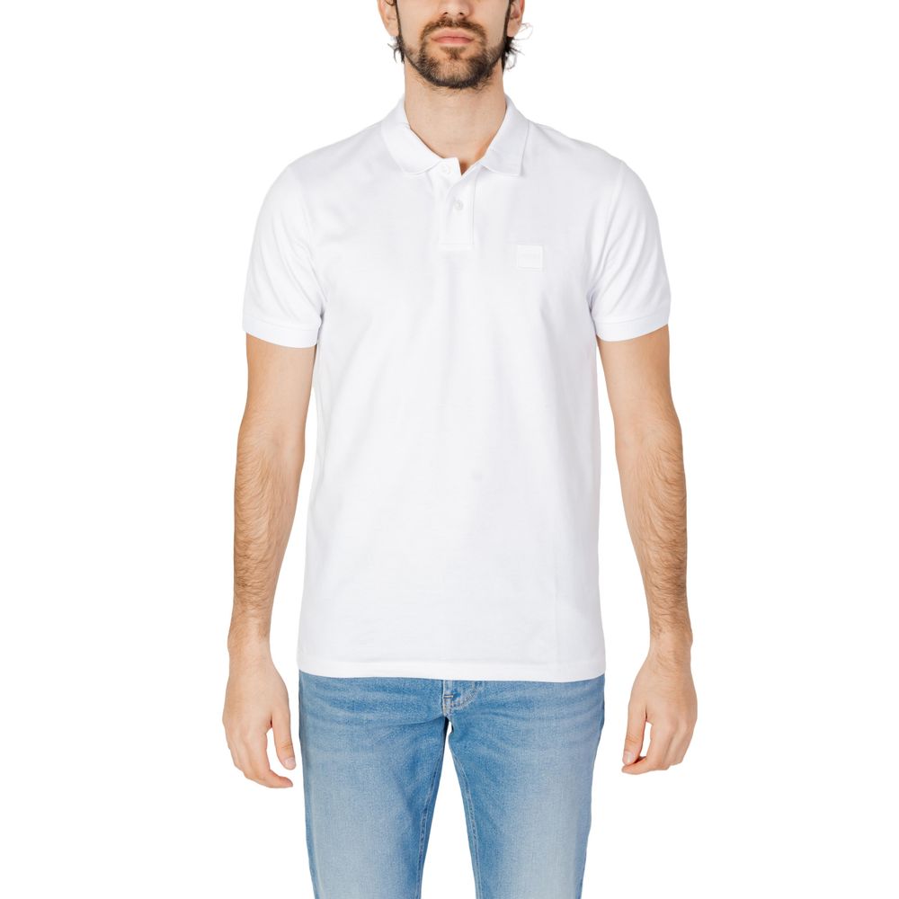 Hugo Boss White Cotton Polo Shirt Hugo Boss