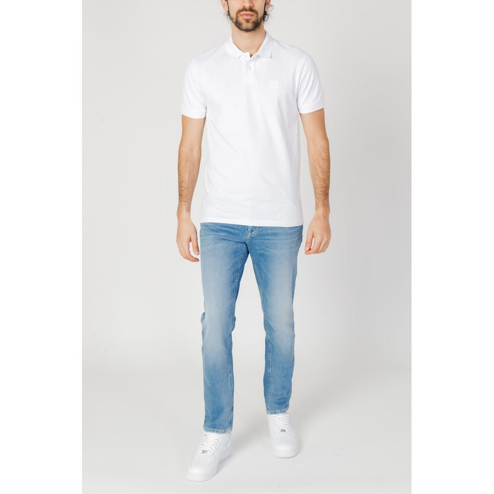 Hugo Boss White Cotton Polo Shirt Hugo Boss