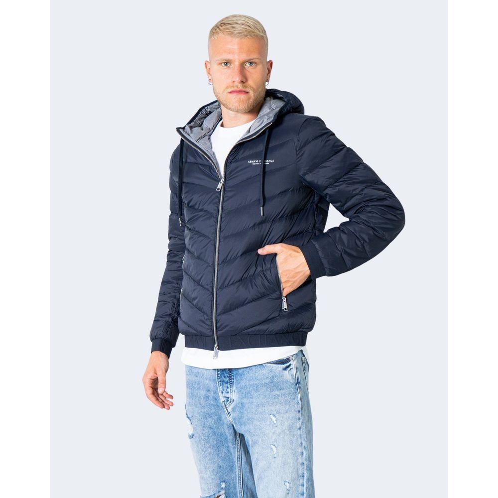 Armani Exchange Blue Polyester Jacket Armani Exchange