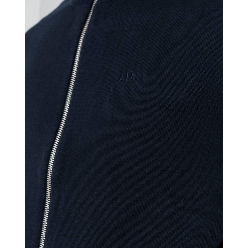 Armani Exchange Blue Cotton Cardigan Armani Exchange