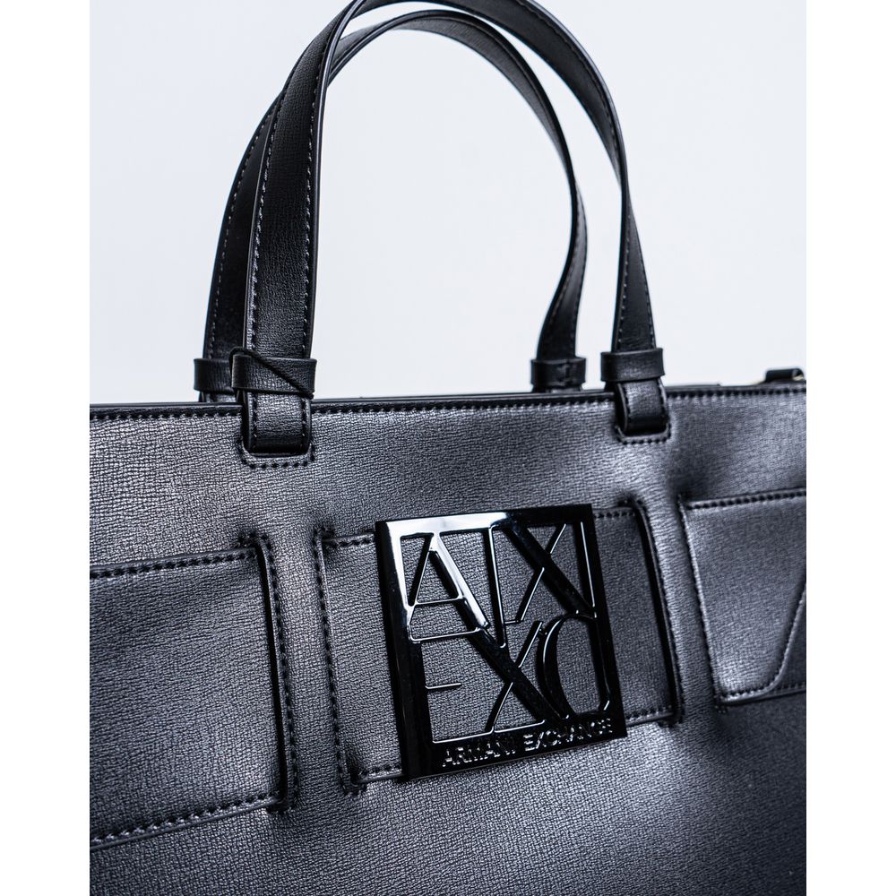 Armani Exchange Black Synthetic Leather Handbag Armani Exchange