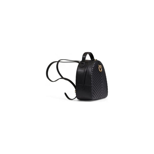 PINKO Black Leather Backpack PINKO