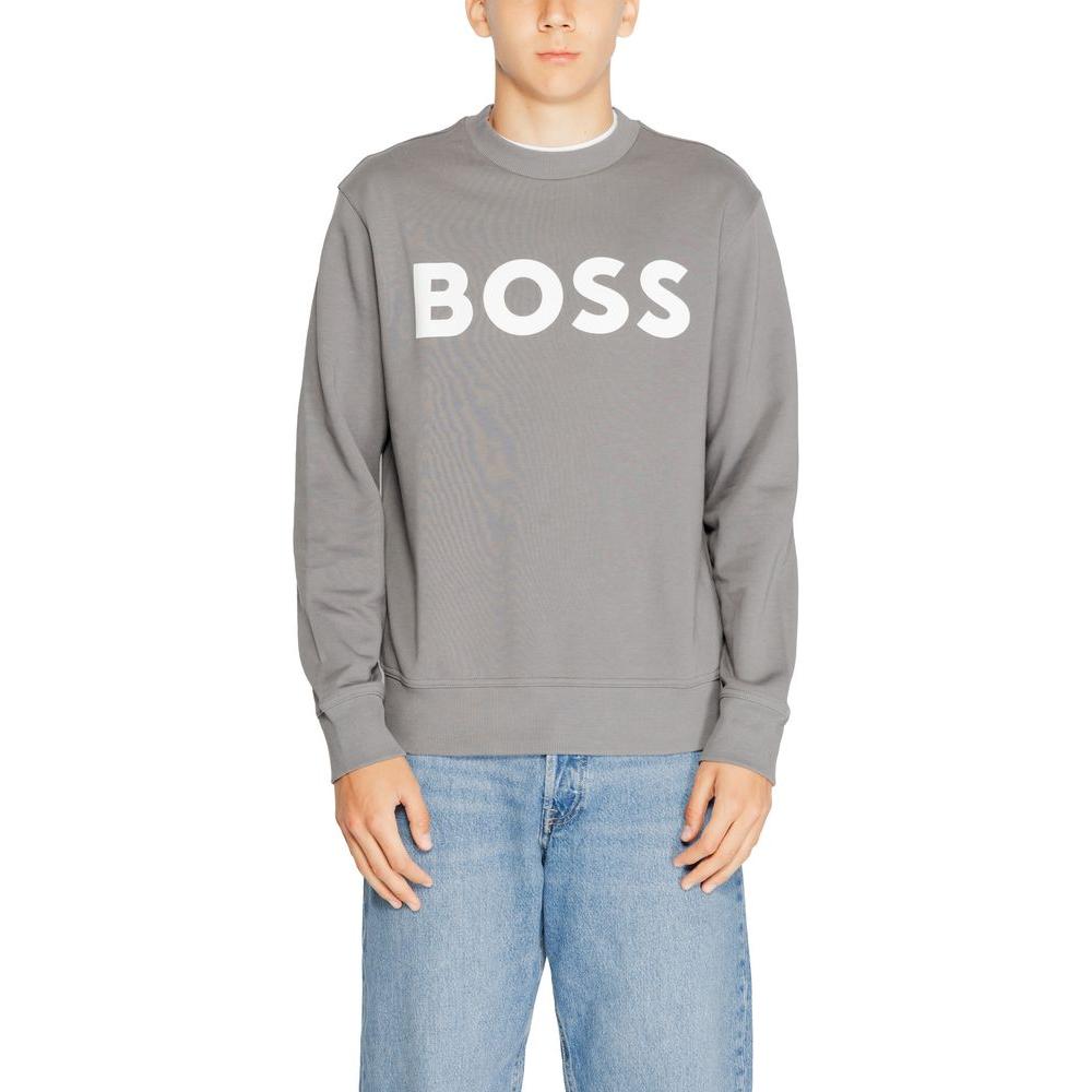 Hugo Boss Gray Cotton Sweater Hugo Boss