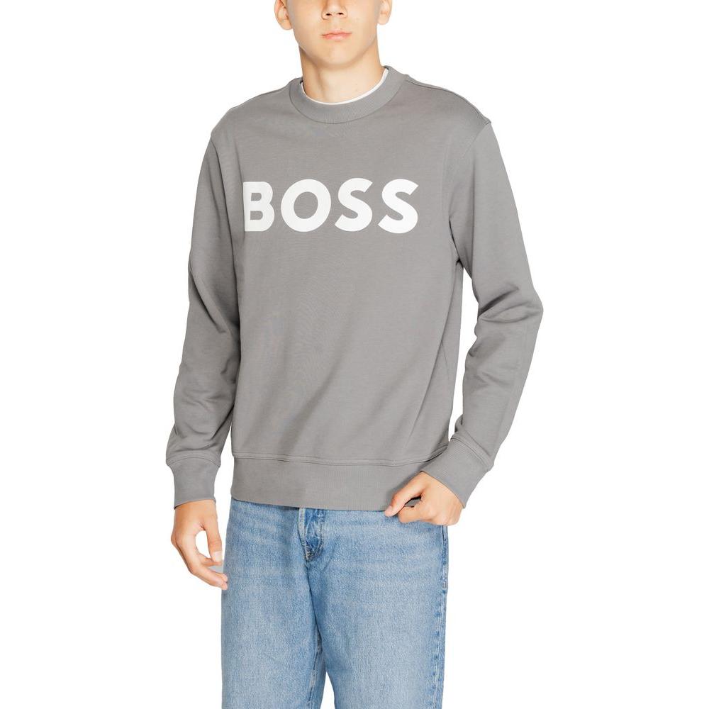 Hugo Boss Gray Cotton Sweater Hugo Boss