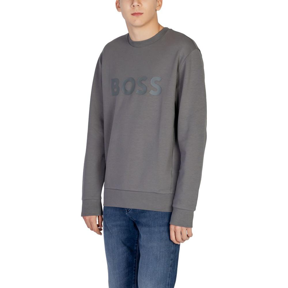 Hugo Boss Gray Cotton Sweater Hugo Boss