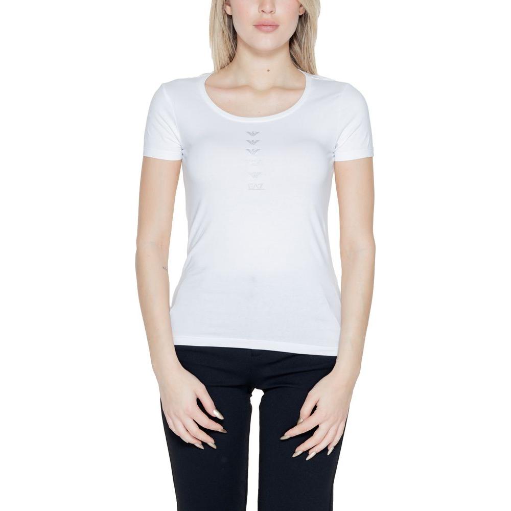 EA7 Emporio Armani White Cotton Tops & T-Shirt EA7 Emporio Armani