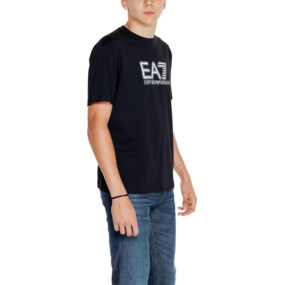 EA7 Emporio Armani Black Cotton T-Shirt EA7 Emporio Armani