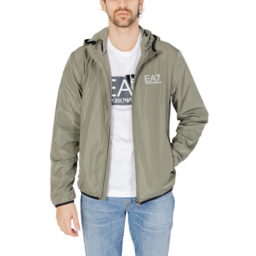 EA7 Emporio Armani Green Polyester Jacket EA7 Emporio Armani