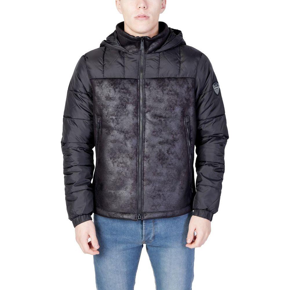 EA7 Emporio Armani Black Polyester Jacket EA7 Emporio Armani