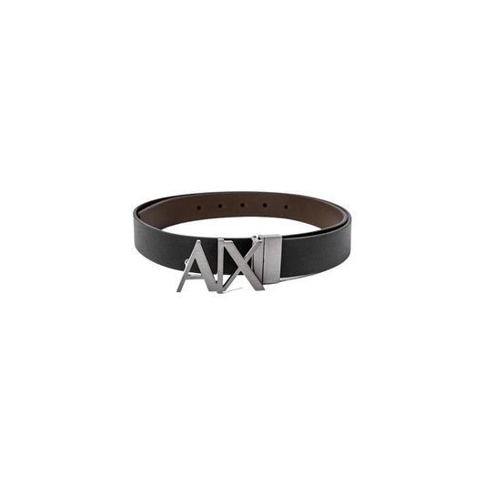 Armani Exchange Black Leather Belt Armani Exchange