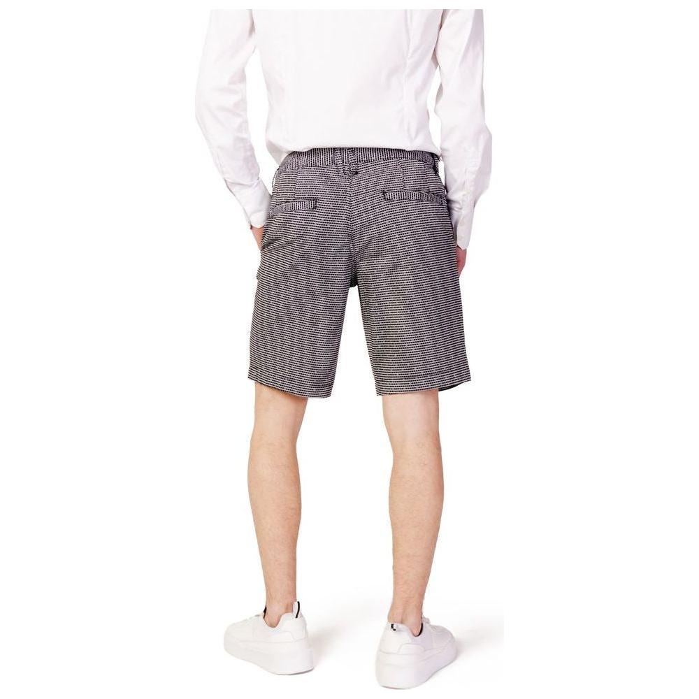 Armani Exchange Black And White Cotton Short Armani Exchange