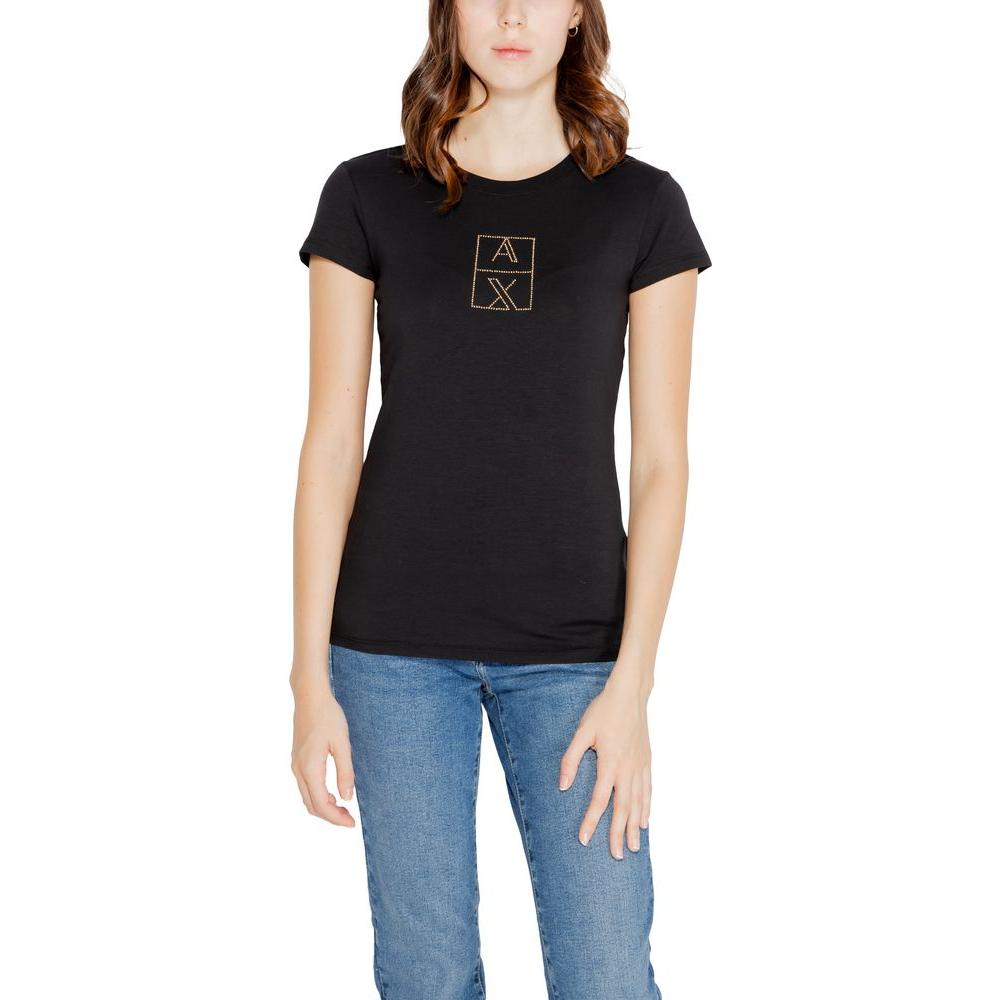 Armani Exchange Black Cotton Tops & T-Shirt Armani Exchange