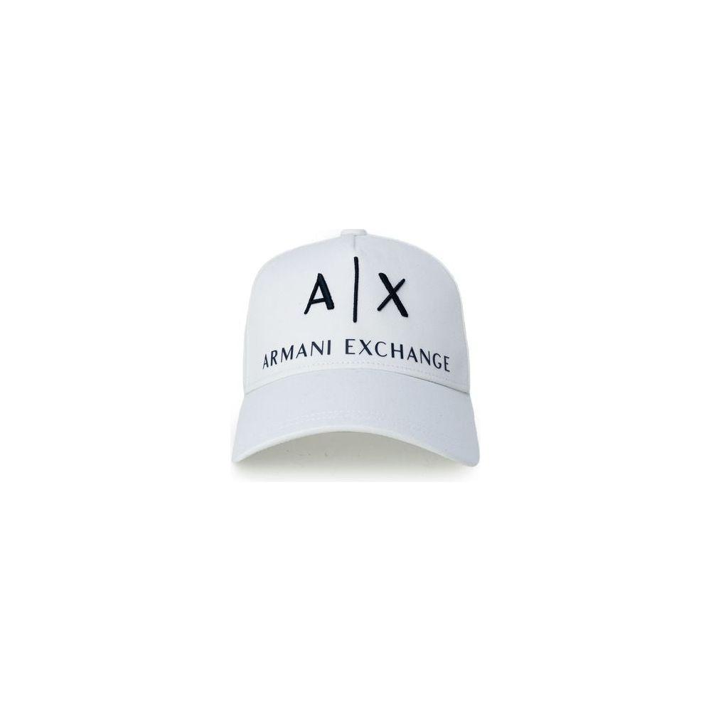 Armani Exchange Cream Cotton Hats & Cap Armani Exchange